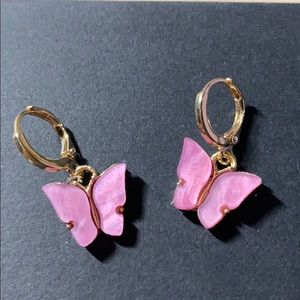 Pink Butterfly Earrings